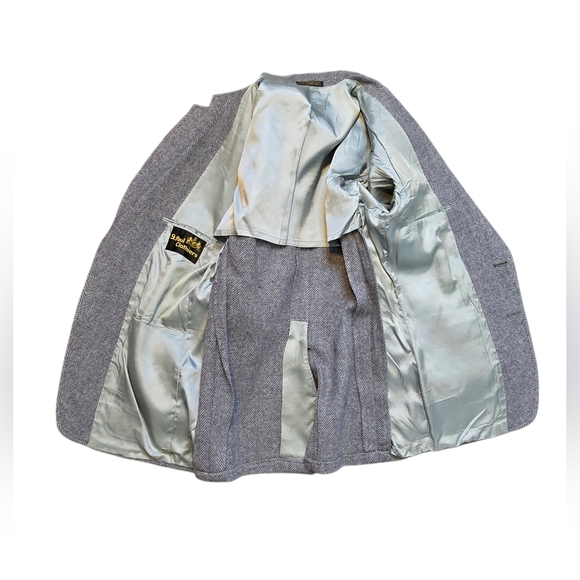 Vintage Gray Blazer with Tan Elbow Patches - Picture 3 of 12